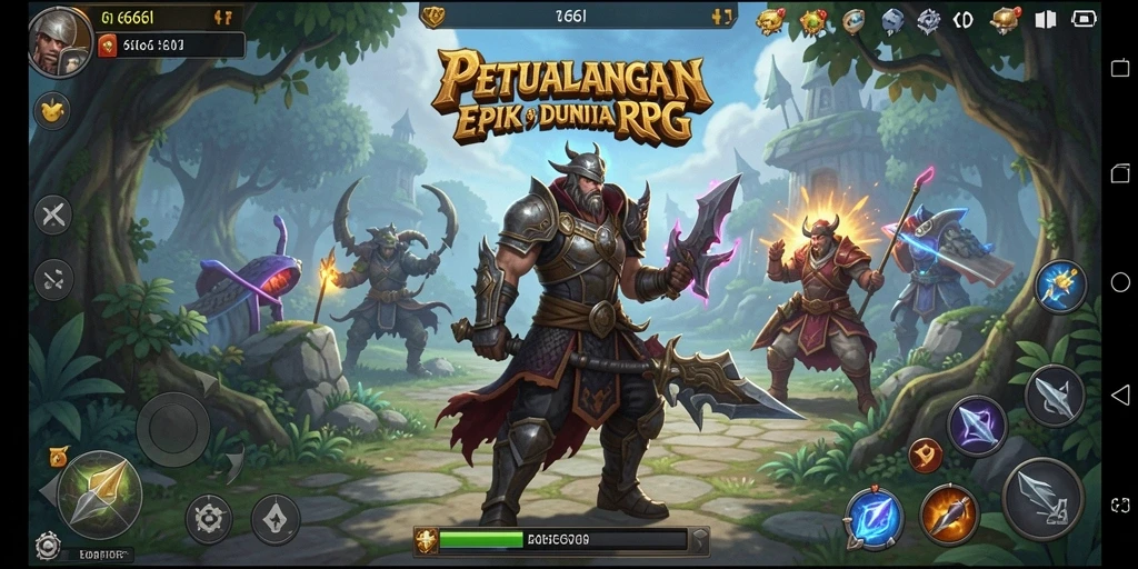 Tangkapan layar utama 666I menampilkan aksi seru dalam pertempuran RPG.