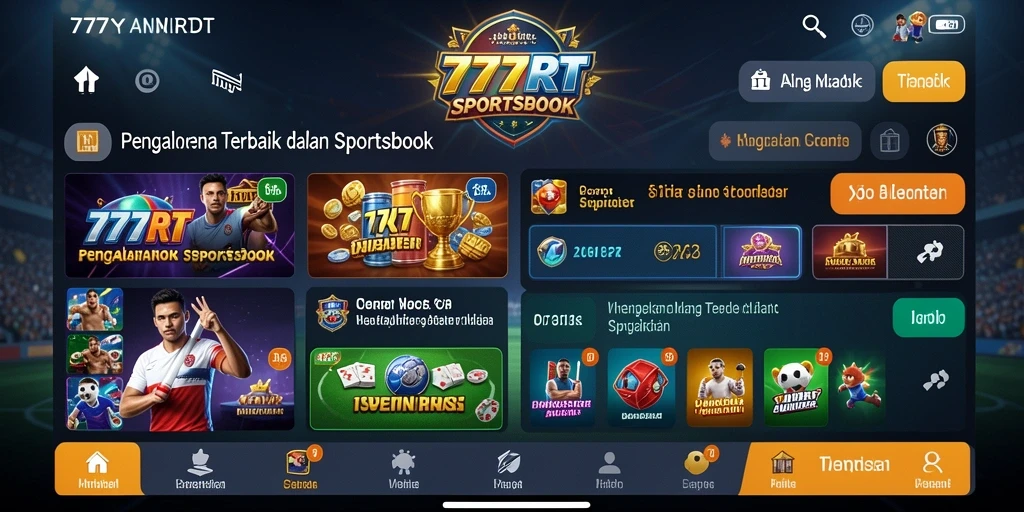 Screenshot utama 777RT menampilkan tampilan antarmuka taruhan olahraga yang menarik.