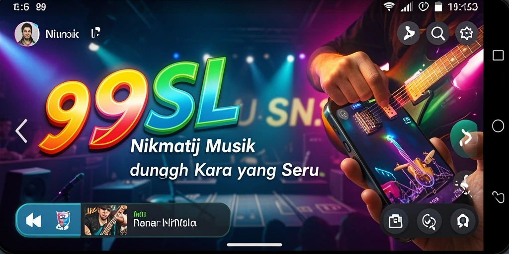 Tampilan gameplay seru dalam aplikasi 9SL dengan berbagai pilihan lagu.