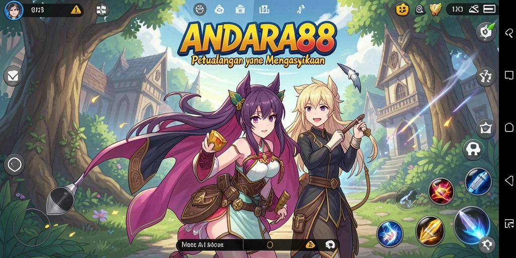 Tampilan gameplay epik dalam dunia Anime.