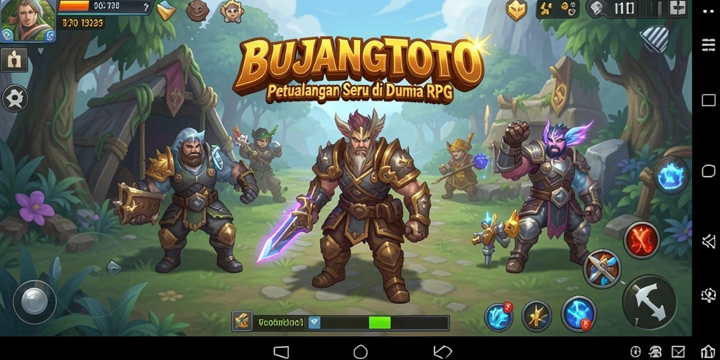 Tampilan menarik dari gameplay RPG BUJANGTOTO dengan karakter dan monster.