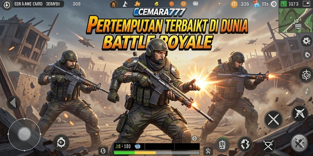 Gameplay seru CEMARA777 dalam pertempuran Battle Royale.