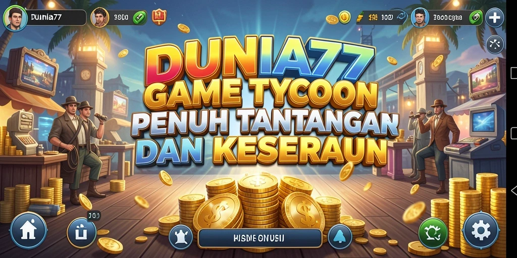 Tampilan gameplay DUNIA77 dengan berbagai strategi Tycoon yang menarik.