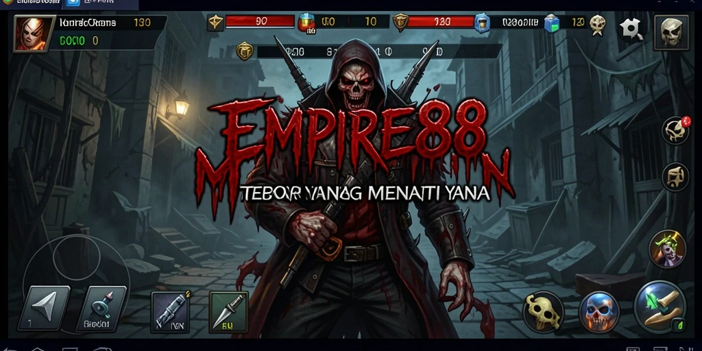 Screenshot gameplay EMPIRE88 dengan suasana mencekam dan karakter horor.