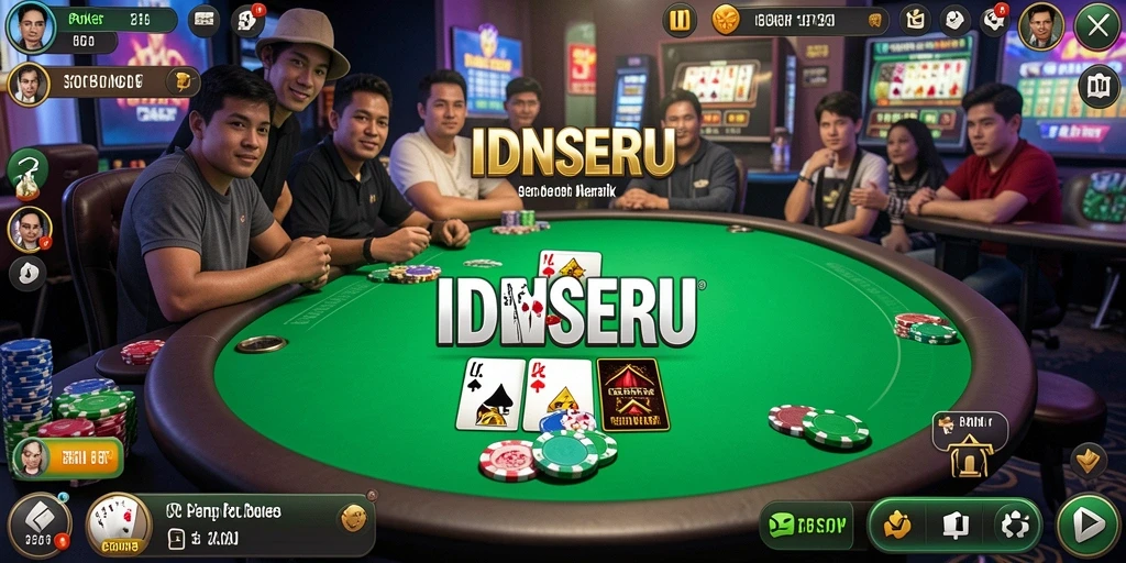 Tampilan gameplay seru di IDNSERU dengan pemain yang berkompetisi.