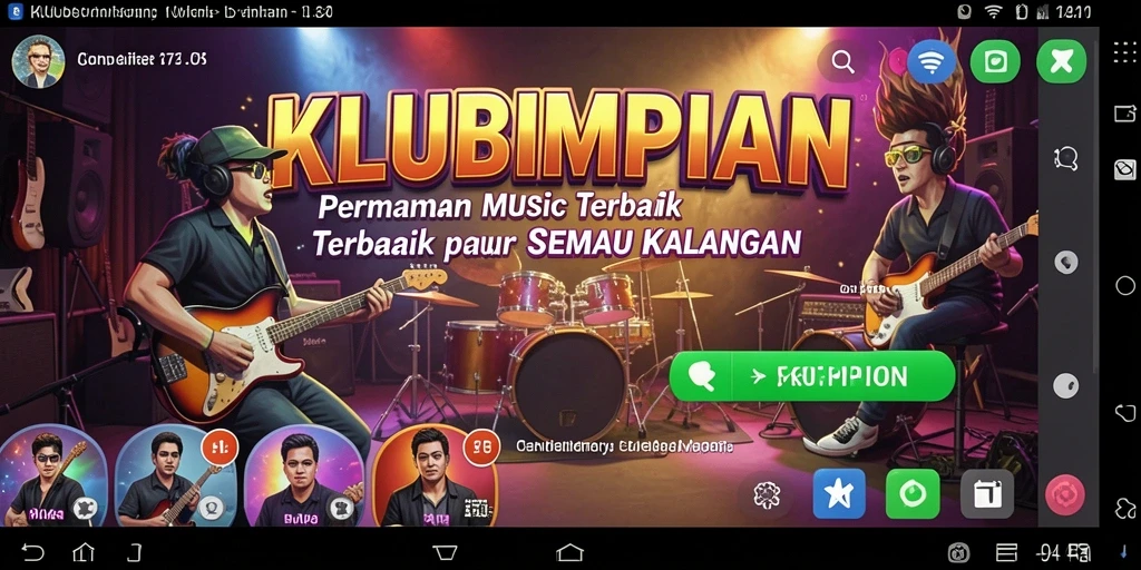Tampilan gameplay KLUBIMPIAN yang menarik dan berwarna.