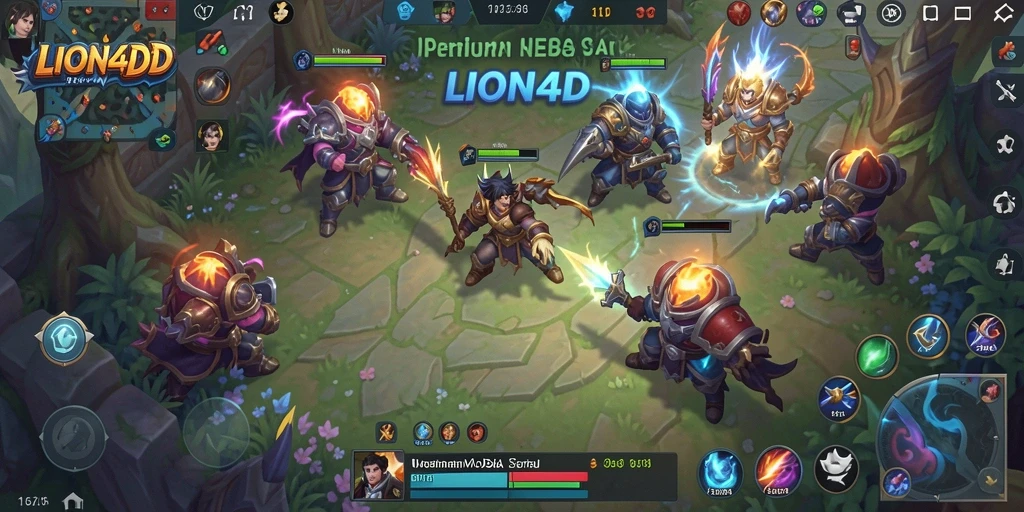 Tangkapan layar LION4D menampilkan pertempuran sengit pemain MOBA.