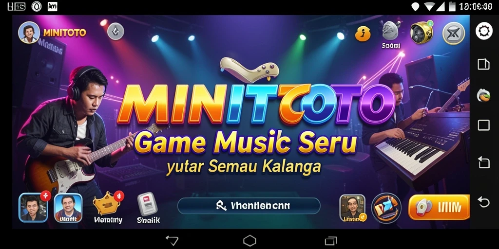 Tampilan gameplay seru dalam MINITOTO dengan berbagai tantangan musik.