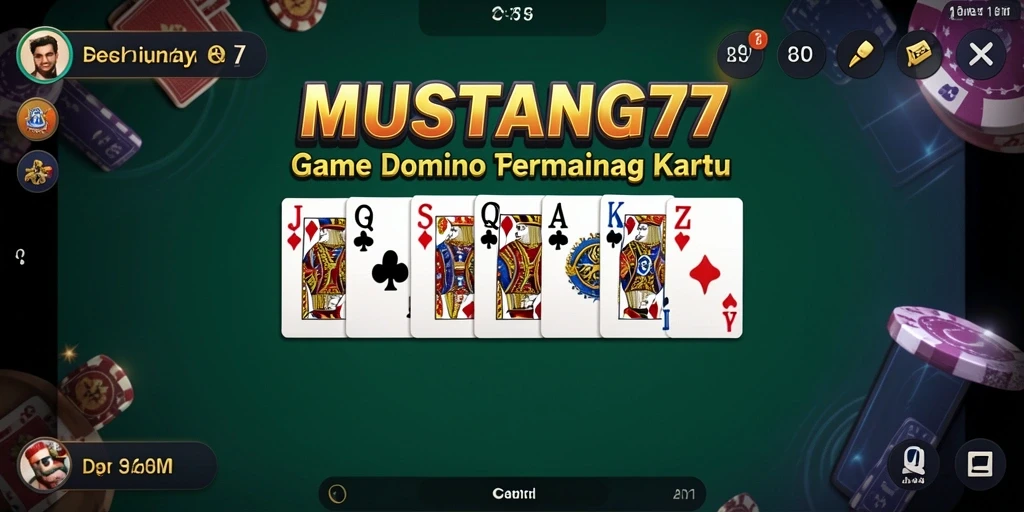 Tampilan gameplay yang seru dan interaktif dalam game Domino MUSTANG77.
