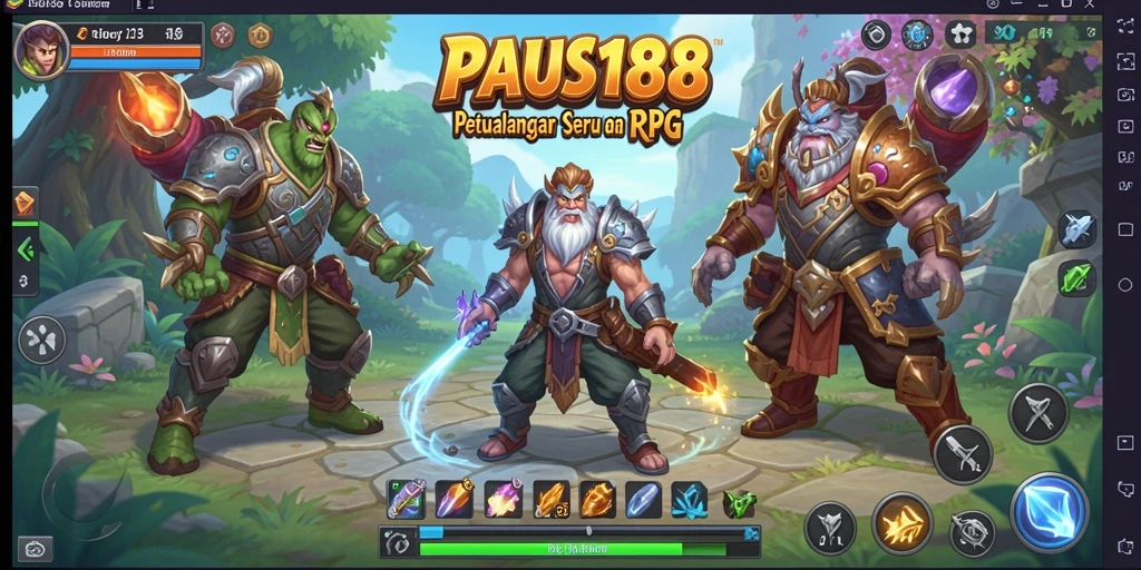 Screenshot utama PAUS188 menampilkan aksi seru dalam dunia RPG.
