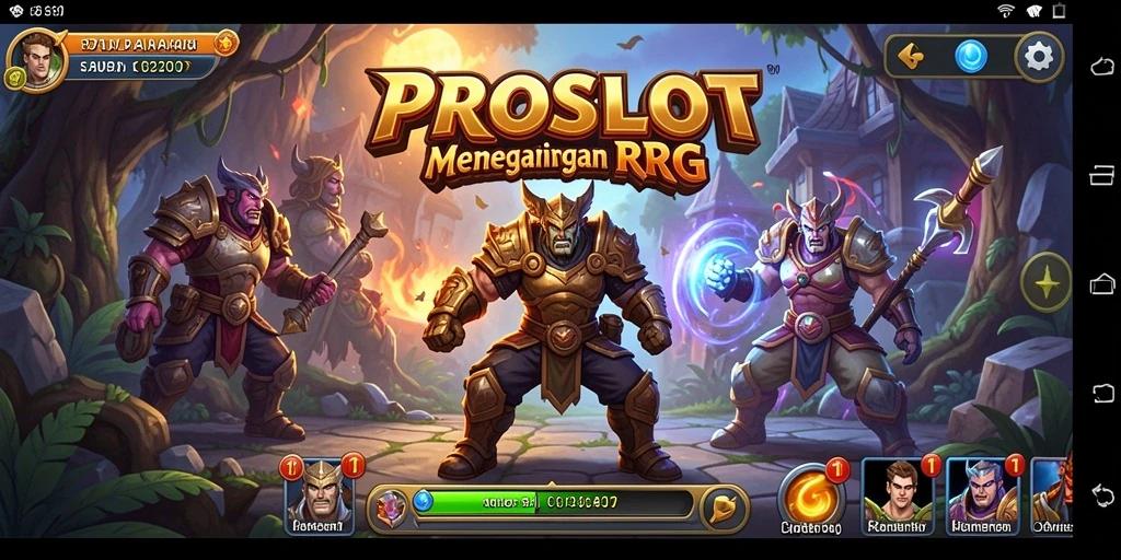 Screenshot gameplay PROSLOT dengan karakter RPG yang menarik.