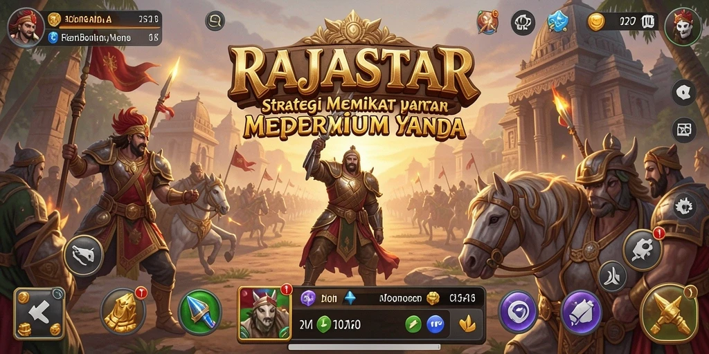 Tampilan gameplay RAJASTAR yang epik dan penuh strategi.