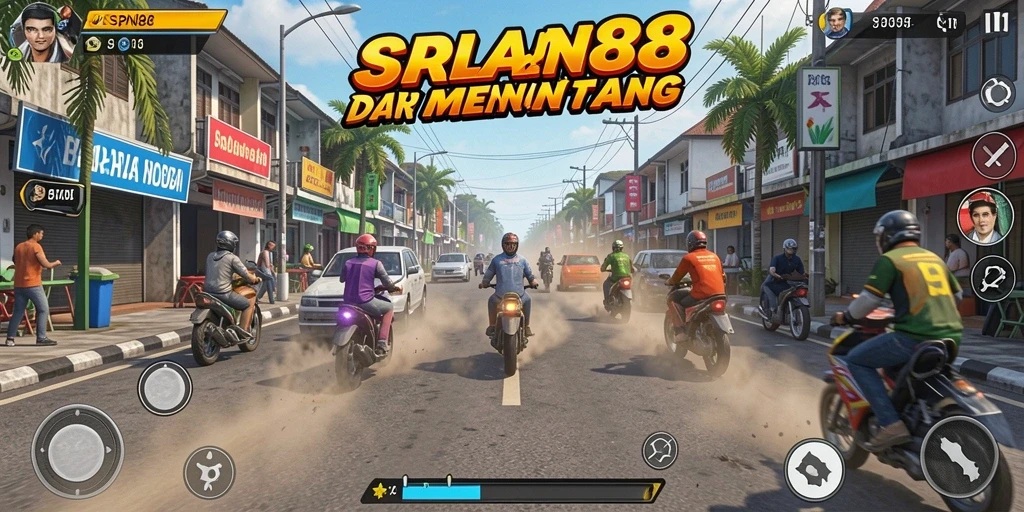 Tangkapan layar utama SPN88 menampilkan aksi cepat dalam balapan yang mendebarkan.