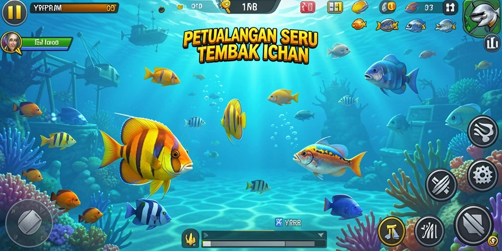 Tangkapan ikan seru dalam game YYRR yang penuh warna.